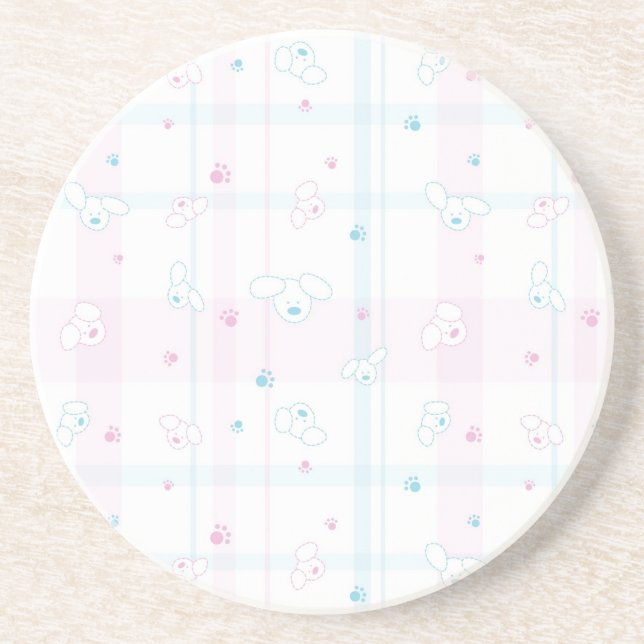 Cute pattern with dogs coaster (Front)