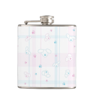 Cute pattern with dogs hip flask