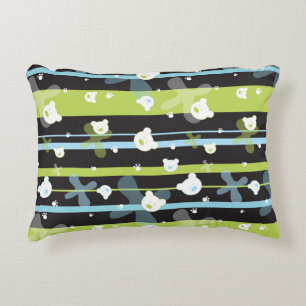 Cute pattern with little bears decorative pillow
