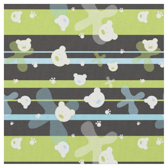 Cute pattern with little bears fabric (Close Up)