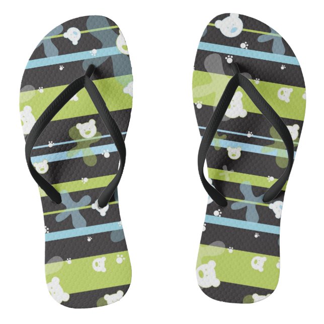 Cute pattern with little bears flip flops (Footbed)