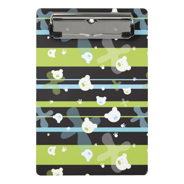 Cute pattern with little bears mini clipboard (Front)
