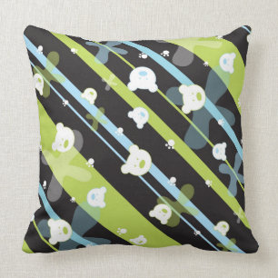 Cute pattern with little bears throw pillow