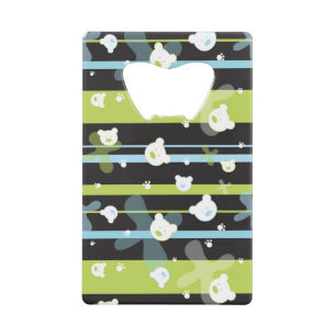 Cute pattern with little bears wallet bottle opener