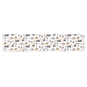 Cute pattern with photographs of Cats and kittens Short Table Runner
