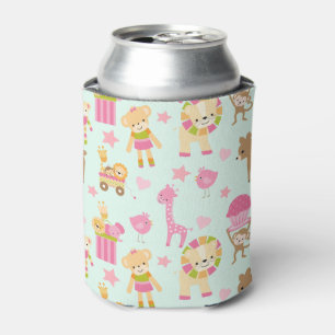 Cute Pattern with Whimsical Animals & Toys Can Cooler