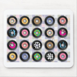 Cute Patterned 45 Records Mouse Pad