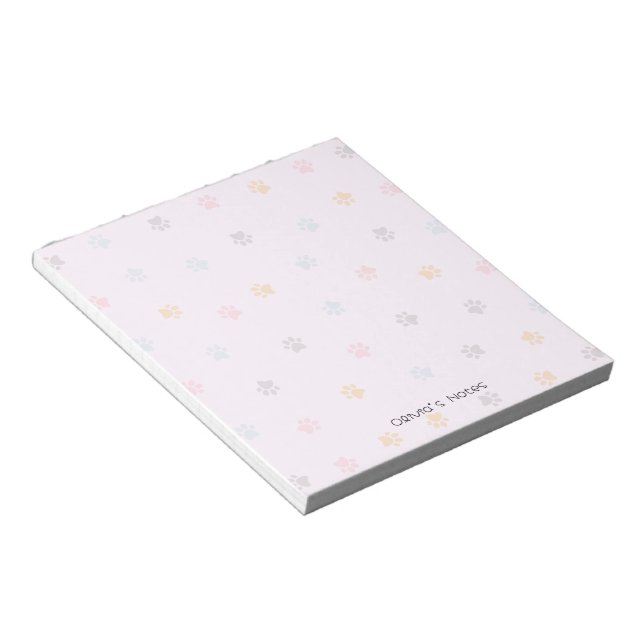 Cute PAW Dog cat colourful gradient Personalized  Notepad (Angled)