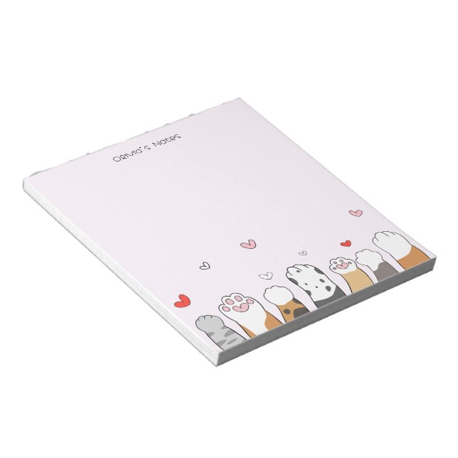 Cute PAW Dog cat colourful gradient Personalized  Notepad (Angled)