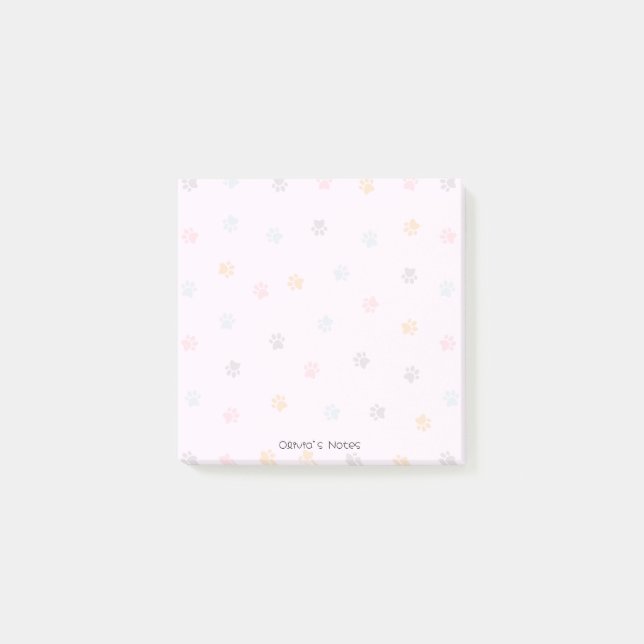 Cute PAW Dog cat colourful gradient Personalized  Post-it Notes (Front)