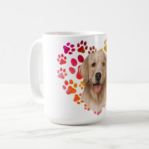 Cute paw Heart golden Dog Puppy Pet Animal party Coffee Mug