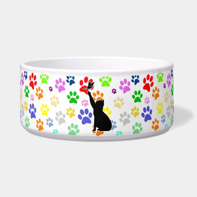 Cute Paw Pattern and Cat Chasing a butterfly (Front)
