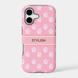 Cute paw pattern & text on pink