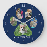 Cute Paw Print 5 Photo Dog Blue
