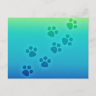 Cute Paw Print Animal Tracks Postcard