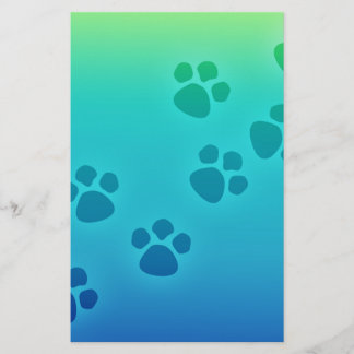 Cute Paw Print Animal Tracks Stationery
