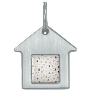 Cute Paw Print Dog ID Tag