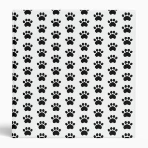Cute Paw Print Pattern Binder