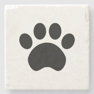 Cute Paw Print Stone Coaster