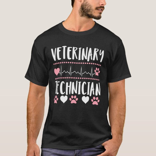 Cute paw print veterinary tech technician vet  app T-Shirt (Front)