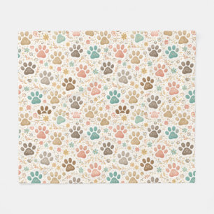 Cute Paw Prints Fleece Blanket