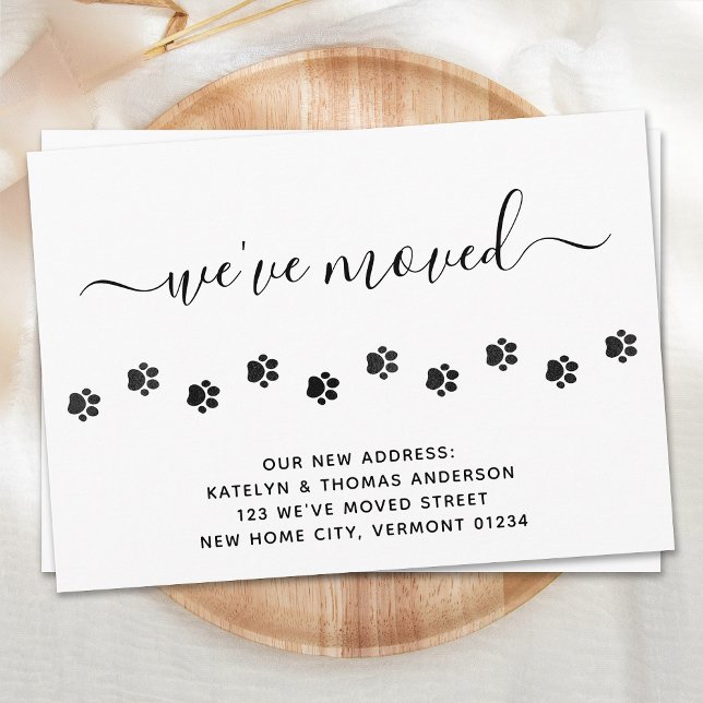Cute Paw Prints Personalized We've Moved Moving Announcement (Creator Uploaded)