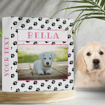 Cute Paw Prints Pink Keepsake Pet Dog Photo Album Binder<br><div class="desc">Memory Keepsake Pet Dog Photo Album Binder. The binder has a photo of a pet, pet`s name in pink color and pattern of dog paw prints. Personalize with your dog or any other pet photo and your dog or pet name and change or erase the text on the spine. A...</div>