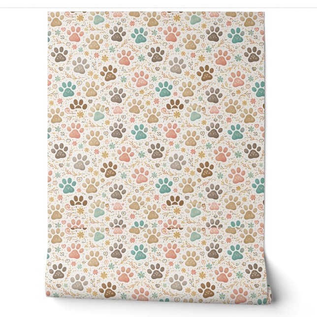 Cute Paw Prints Wallpaper (Unrolling)