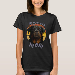 Cute paw Retro Heart Rottie Dog Pet Animals rottwe T-Shirt
