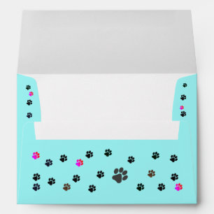 cute paws cat with different colours  envelope