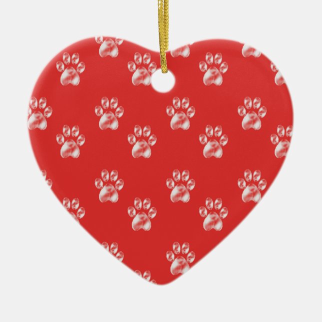 Cute Paws Ceramic Ornament (Front)