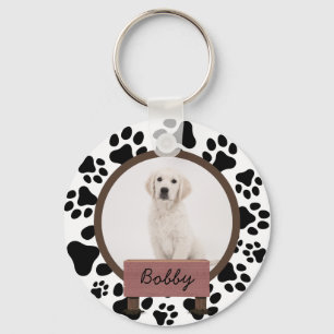  cute paws christmas holiday Custom Dog Photo   Keychain