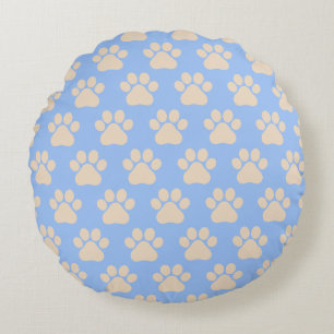 Cute Paws Dog Round Pillow