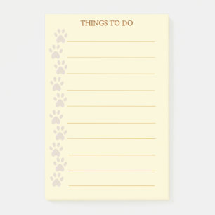 Cute Paws Personalized Things To Do Post-it Notes