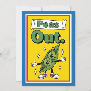 Cute Pea Pun Peas Out Fun Veggie Cartoon Design Thank You Card