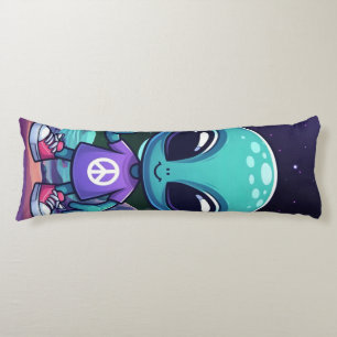 Cute Peace Alien & Space Ship Body Pillow