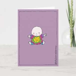 Cute Peace Baby Hippie / Hippy Baby Shower Card