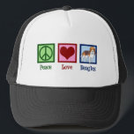 Cute Peace Love Beagles Trucker Hat<br><div class="desc">Cute Peace Love Beagles gift. A cool beagle dog owner design for the breed featuring a peace sign and a heart. I love these beautiful dogs.</div>