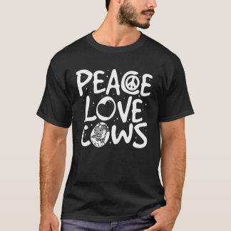 Cute Peace Love Cow For Men Women Kids    Animal T-Shirt
