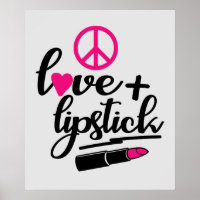 cute peace love lipstick makeup artist word art