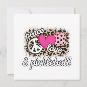 Cute Peace Love Pickleball Player Funny Pickle Bal Invitation