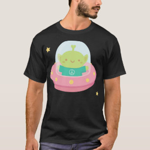 Cute Peace Loving In Little Spaceship T-Shirt