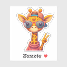 Cute Peace Sign Giraffe