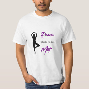 CUTE! Peace Starts on the Mat - Yoga T-Shirt