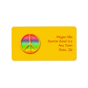 Cute Peace Symbol Address Label