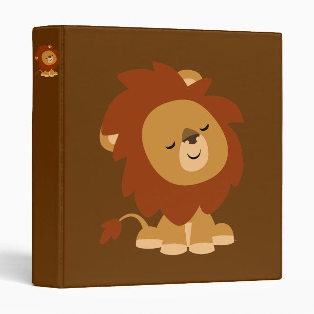 Cute Peaceful Cartoon Lion Avery Binder (Front/Spine)