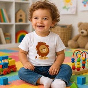 Cute Peaceful Cartoon Lion Baby T-Shirt