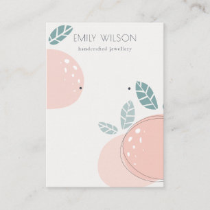 Cute Peach Abstract Fruity Stud Earring Display Business Card