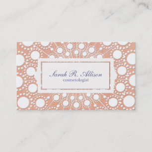 Cute Peach Circle Pattern Beauty Salon and Spa Business Card
