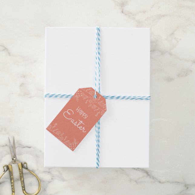 Cute Peach Easter Egg Gift Tags (With Twine)